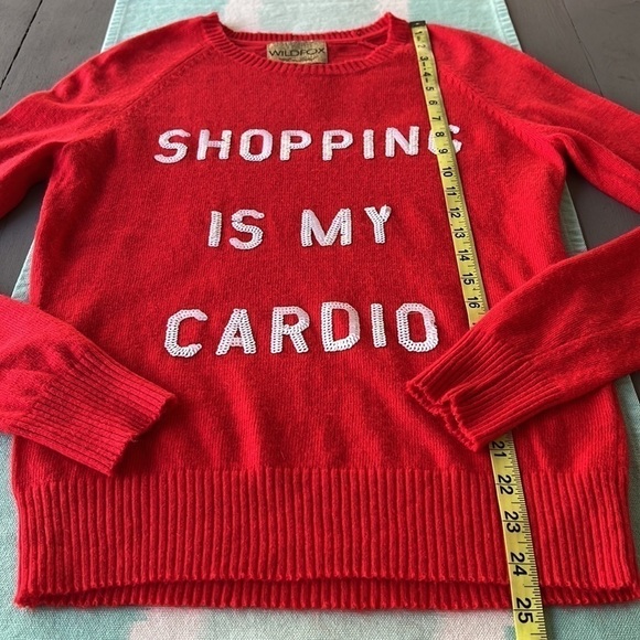 Wildfox White Label Shopping Is My Cardio Sequin Angora Blend Sweater‎ - Picture 11 of 11